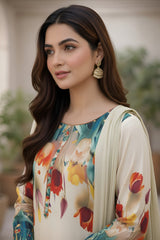 Luxury 3-Piece Unstitched Silk Suit | Free COD All Pakistan