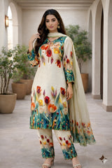 Luxury 3-Piece Unstitched Silk Suit | Free COD All Pakistan